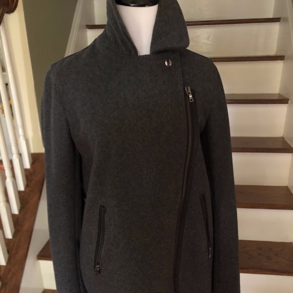 GAP Jackets & Blazers - EUC GAP Charcoal Wool Moto Jacket - Sz XS